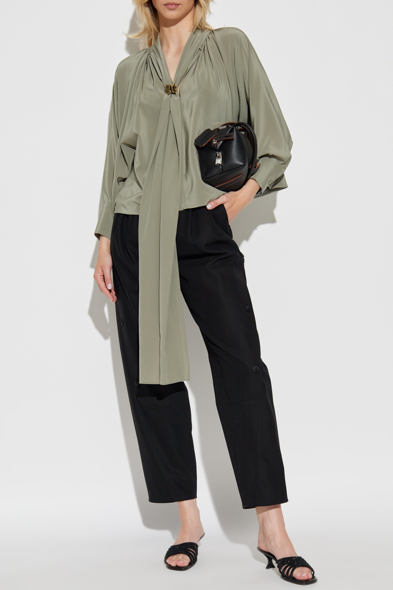 パンツ Max Mara FW25 Black cotton Duomo pant (2521136091600 007) Max Mara 